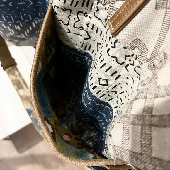 Southwestern Print  Canvas Leather Diaper Bag Baby Bag - Picture 5 of 15